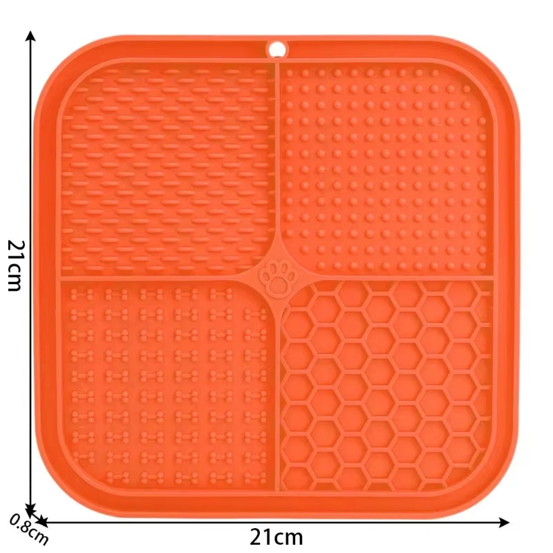 Dog Lick Mat with Suction Cup Slow Feeders Licking Pet Anxiety Relief Cat Training for Yogurt Peanut Butter Pet Feeding Supply