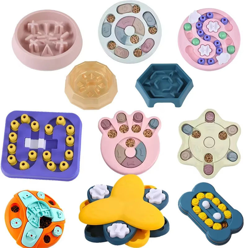 Dog Puzzle Toys Slow Feeder Interactive Increase IQ Food Dispenser Non-Slip Slowly Eating Bowl Cat Dogs Food Games