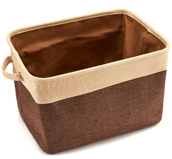 Foldable Japanese Cotton Linen Storage Basket for Clothes