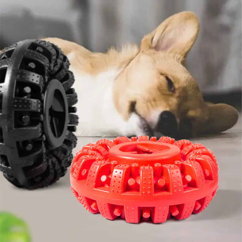 Dog Bite Resistant Red Rubber Food Leaking Toy