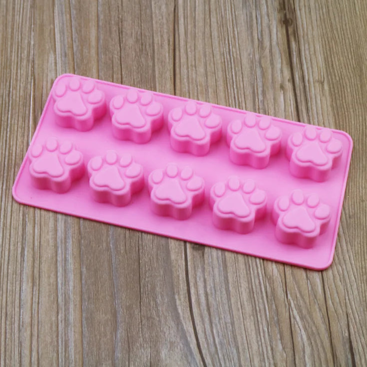 Silicone Dog Paw and Bone Cake Molds for Baking