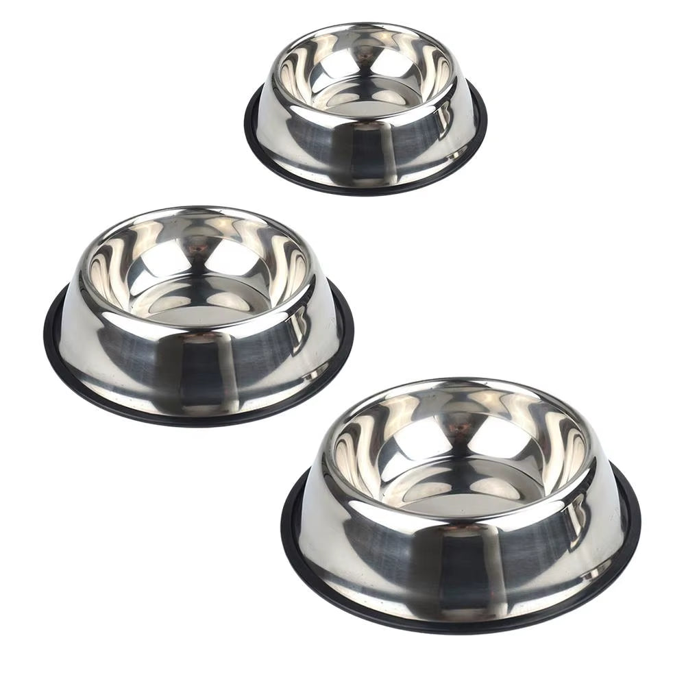 Steel Pet Dog Bowl Feeder Skidproof Anti-Ant Food Water Drink Dishes Feeder Dog Bowls Food Accessories Pet Supplies