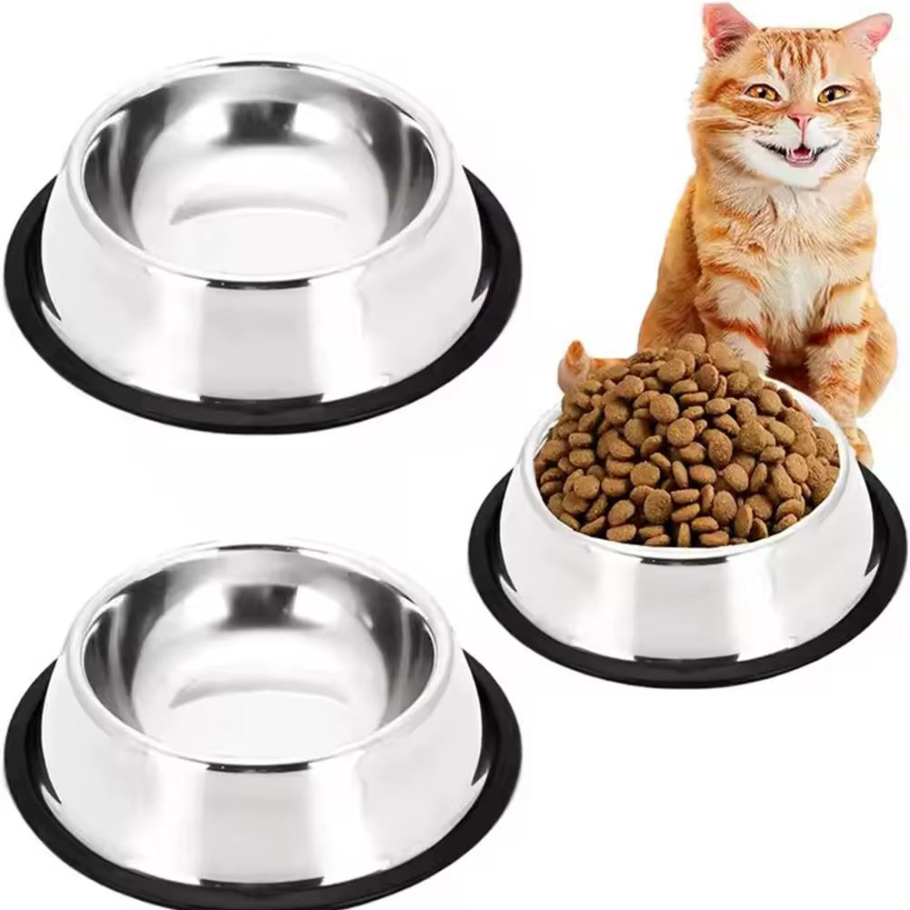 Steel Pet Dog Bowl Feeder Skidproof Anti-Ant Food Water Drink Dishes Feeder Dog Bowls Food Accessories Pet Supplies