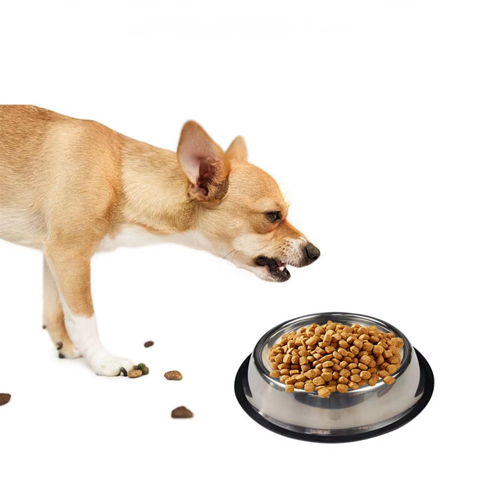 Steel Pet Dog Bowl Feeder Skidproof Anti-Ant Food Water Drink Dishes Feeder Dog Bowls Food Accessories Pet Supplies