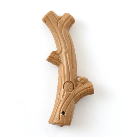 Durable Pine Wood Dog Chew Toy - Bone Shape Interactive