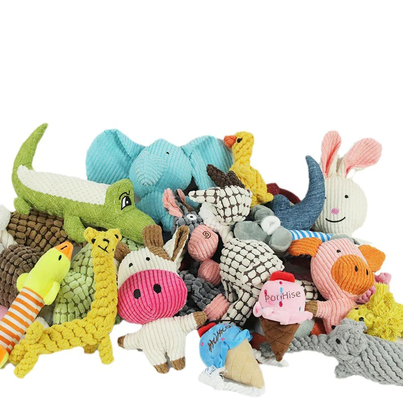 Durable Chew Dog Toys - Cartoon Plush Pet Toys