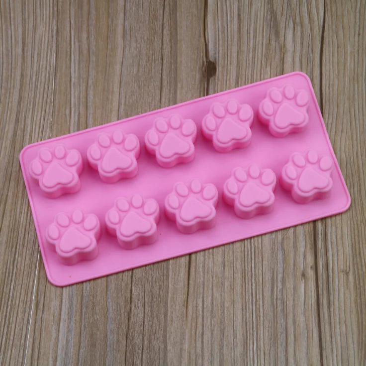 Silicone Dog Paw and Bone Cake Molds for Baking